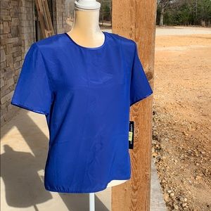 Navy Blue Sheer Blouse Kasper & Company size 10
